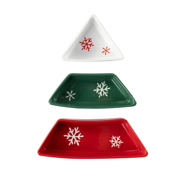 Acacia Wood 4 Pieces Christmas Tree Shaped Charcuterie Tray with Ceramic Bowls - Picture 7 of 13